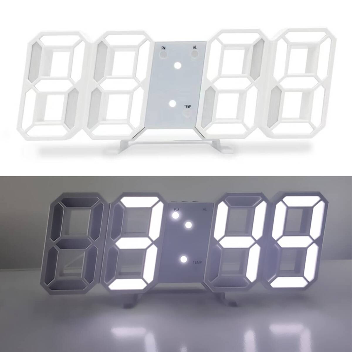 ☆3D LEDデジタル時計 - 新登場！ ユーザー好評 長寿命仕様