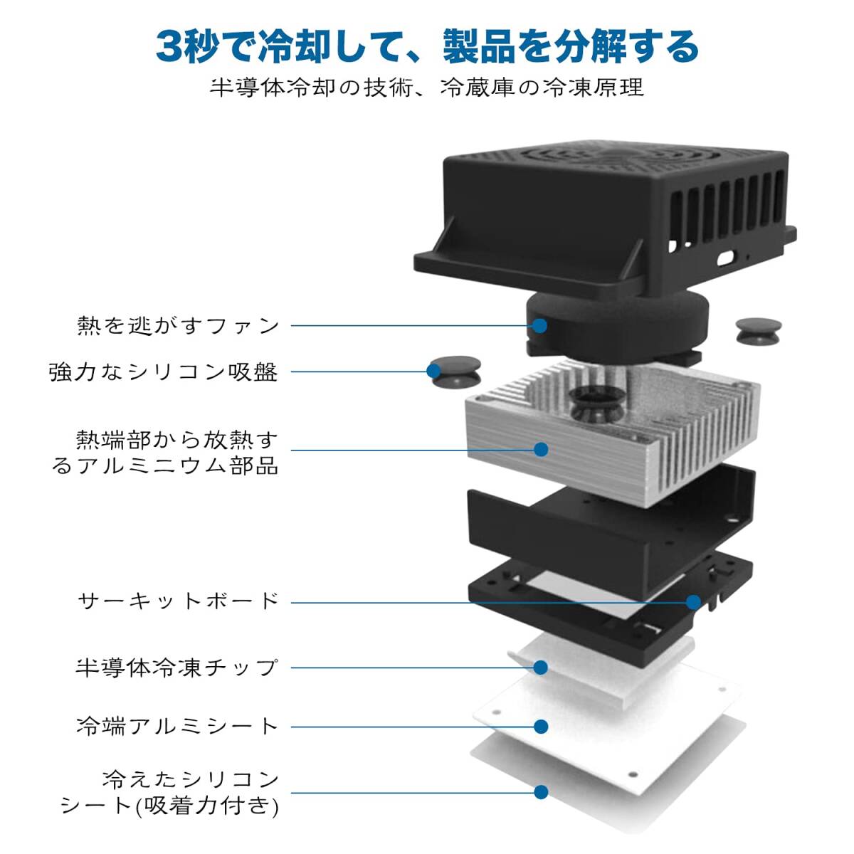 ☆20秒急速冷却スマホ冷却器 - 超静音、史上最軽量 高品質 安全設計 操作簡単