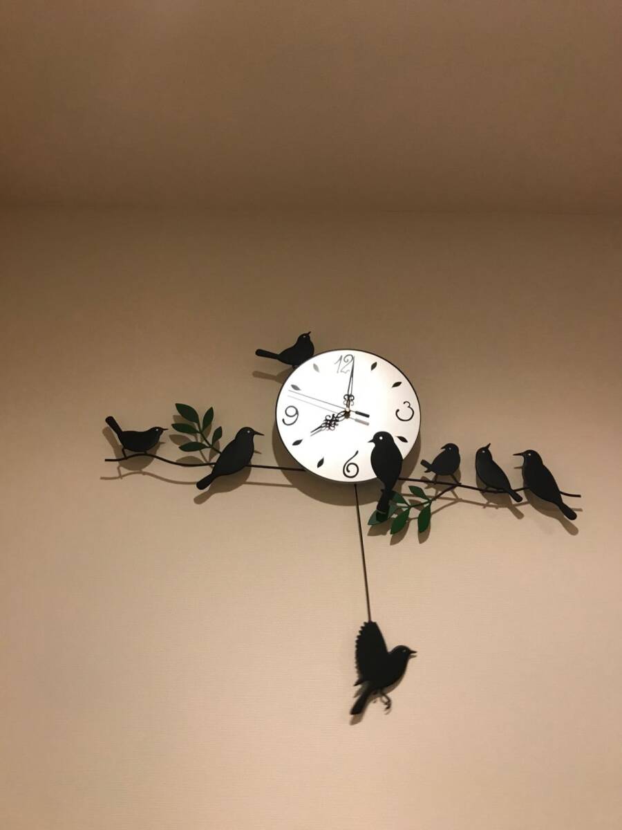 日常使い 鳥の振り子時計 ウォールクロック 壁掛け時計 インテリア・ホーム＆キッ
