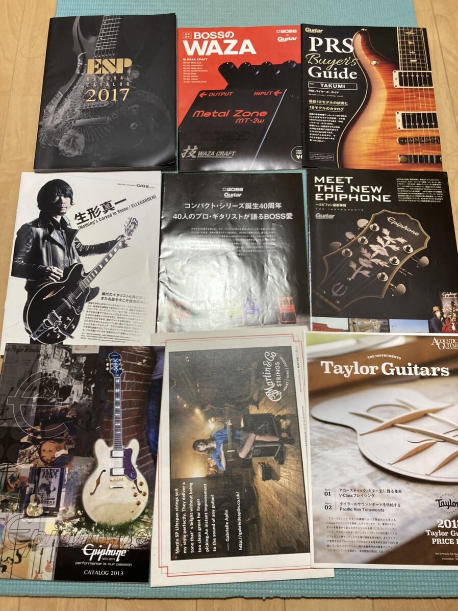  large amount 2 catalog electric guitar base musical instruments Manufacturers brand 19 pcs. gibson epiphone ibanez YAMAHA ESP sago PRS BOSS gretsch fender