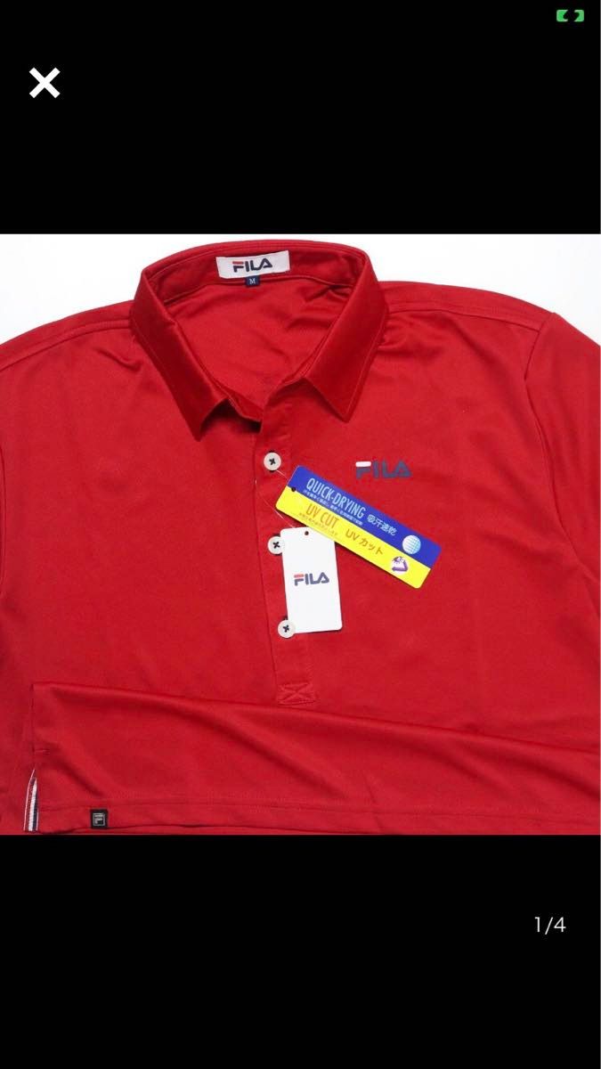 ●フィラ ゴルフ FILA GOLF 新品 メンズ 吸水速乾 UVCUT 半袖 ポロシャツ XL [747684-RD-LL]