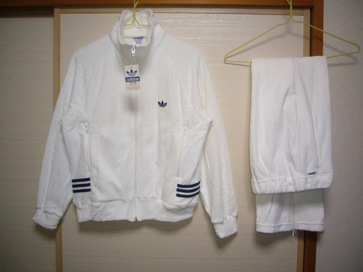 【初回限定】 アディダス80s西ドイツ製ビンテージパイル地ジャージ上下 S アディダス