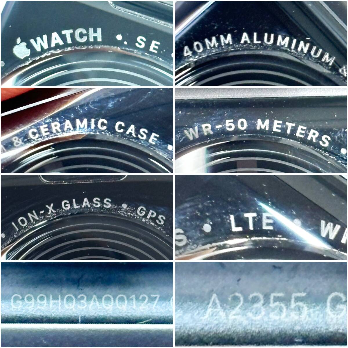 ☆アップルウォッチ SE 40mm aluminum&ceramic case GPS LTE A2355 Apple Watch MKR2J/A 動作・使用未確認 現状品 発送サイズ60☆_画像4