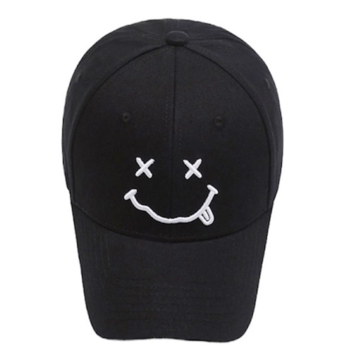 【新品】スマイル キャップ ブラック 野球帽 ユニセックス カジュアル シンプル　可愛い　オシャレ_画像3