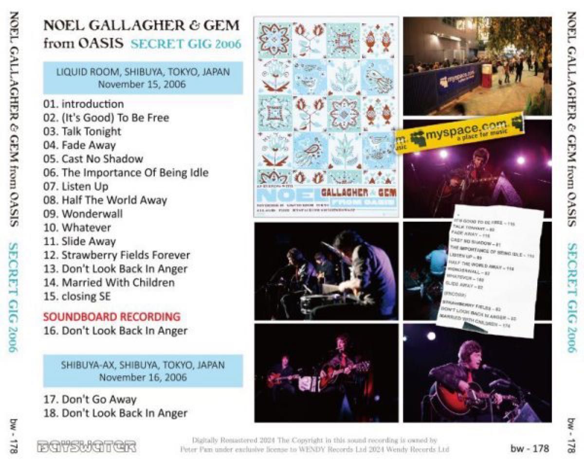 極美品　プレス盤　NOEL GALLAGHER & GEM FROM OASIS 2006 SECRET GIG CD