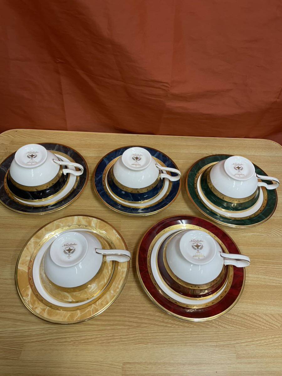 Noritake ノリタケ 金彩 BONE CHINA ボーン チャイナ カップ & ソーサー 5客 洋食器 ティーカップ _画像6