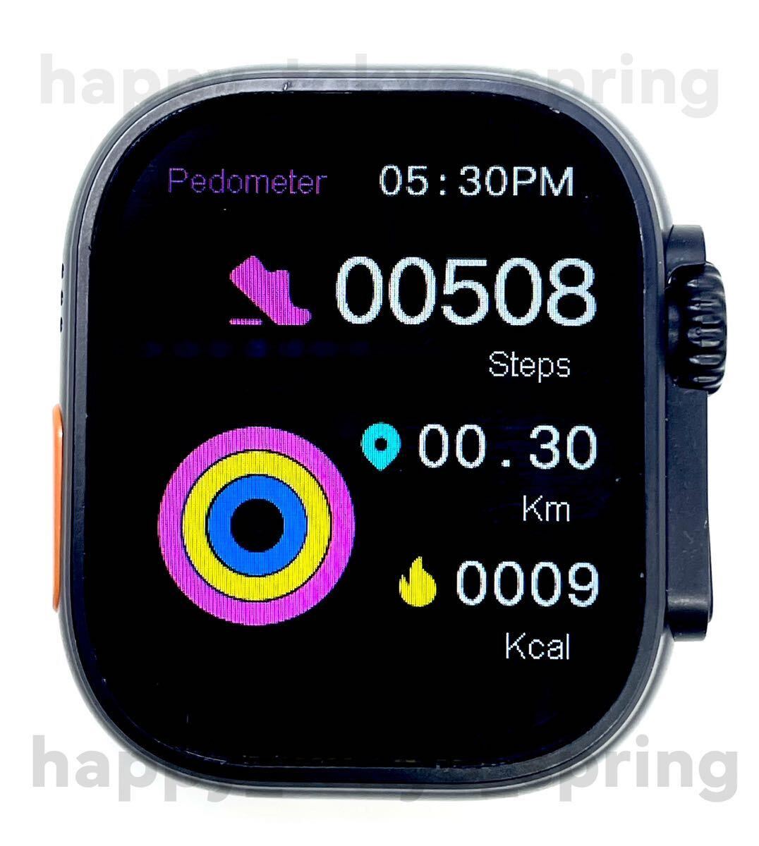 新品 Watch9 Pro Max 大画面 バンド7種類 スマートウォッチ 通話 音楽 多機能 健康 血中酸素 血圧 Apple Watch9 代替品_画像5