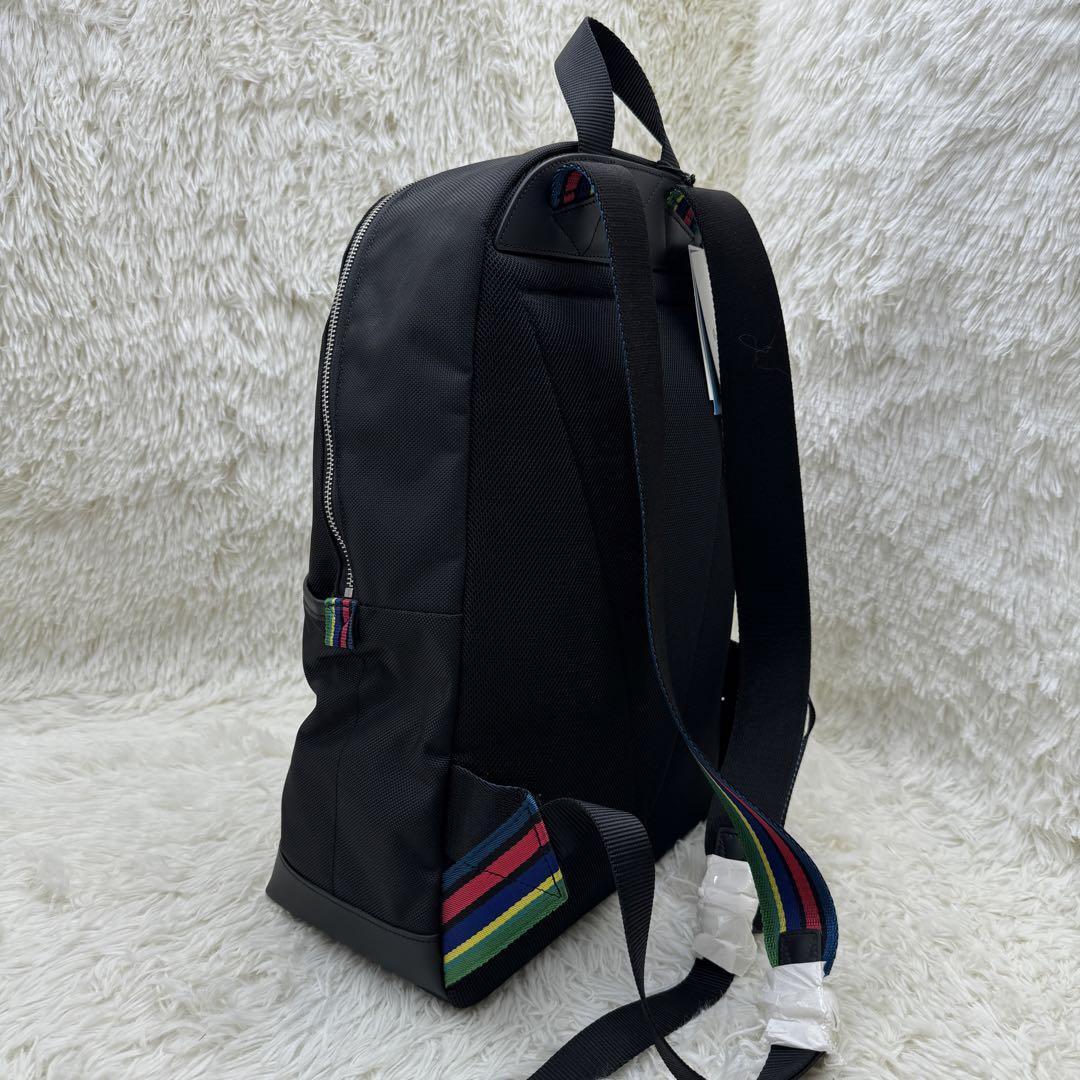 新品タグ付 Paul Smith ポールスミス バックパック ブランド メンズ レディース ビジネス リュック ナイロンレザー マルチストライプ_画像4