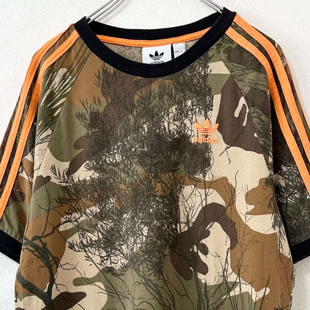 美品 adidas/アディダス リンガー 半袖 Tシャツ カモ/迷彩 美品 adidas/アディダス リンガー 半袖 Tシャツ カモ/迷彩