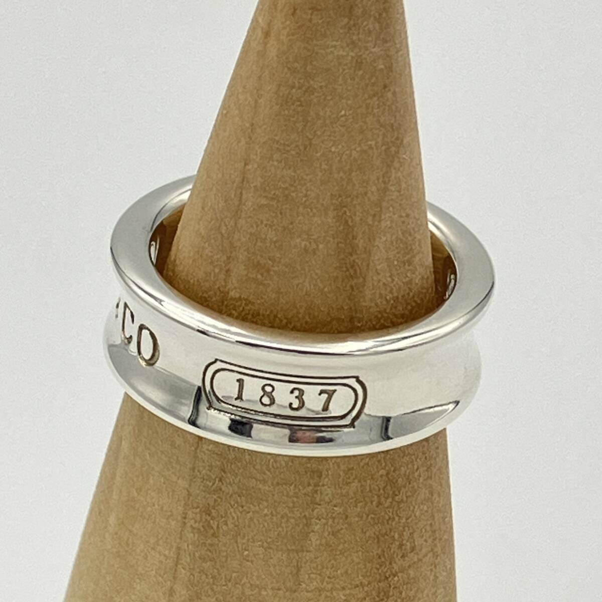 ☆ 1円 約8.5号 良品 ティファニー 1837 リング 指輪 シルバー 925 Tiffany Silver Vintage Ring レディース ビンテージ 1997 シンプル_画像2