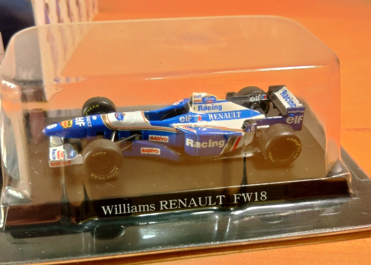 アオシマ williams F1 1/64 ウイリアムズミニカーコレクション ウィリアムズ williams RENAULT FW18 ルノー 開封品 ミニカー全長約7cm の画像6