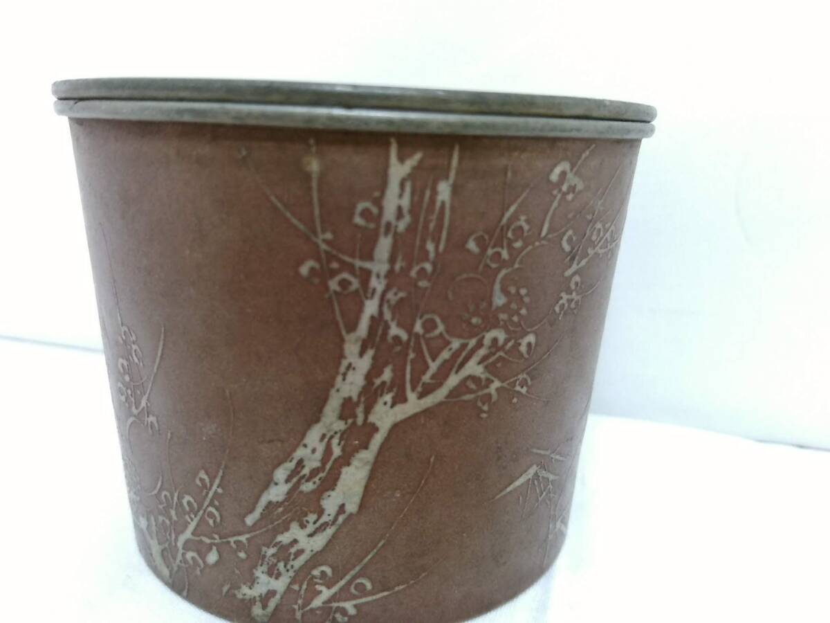 【うぶだし】間村自造 四君子文 建水/茶こぼし/茶道具/茶器/煎茶道具/お点前/こぼし/水翻/約7×9×9cm/重量約327g/6-01YZ051204_画像4