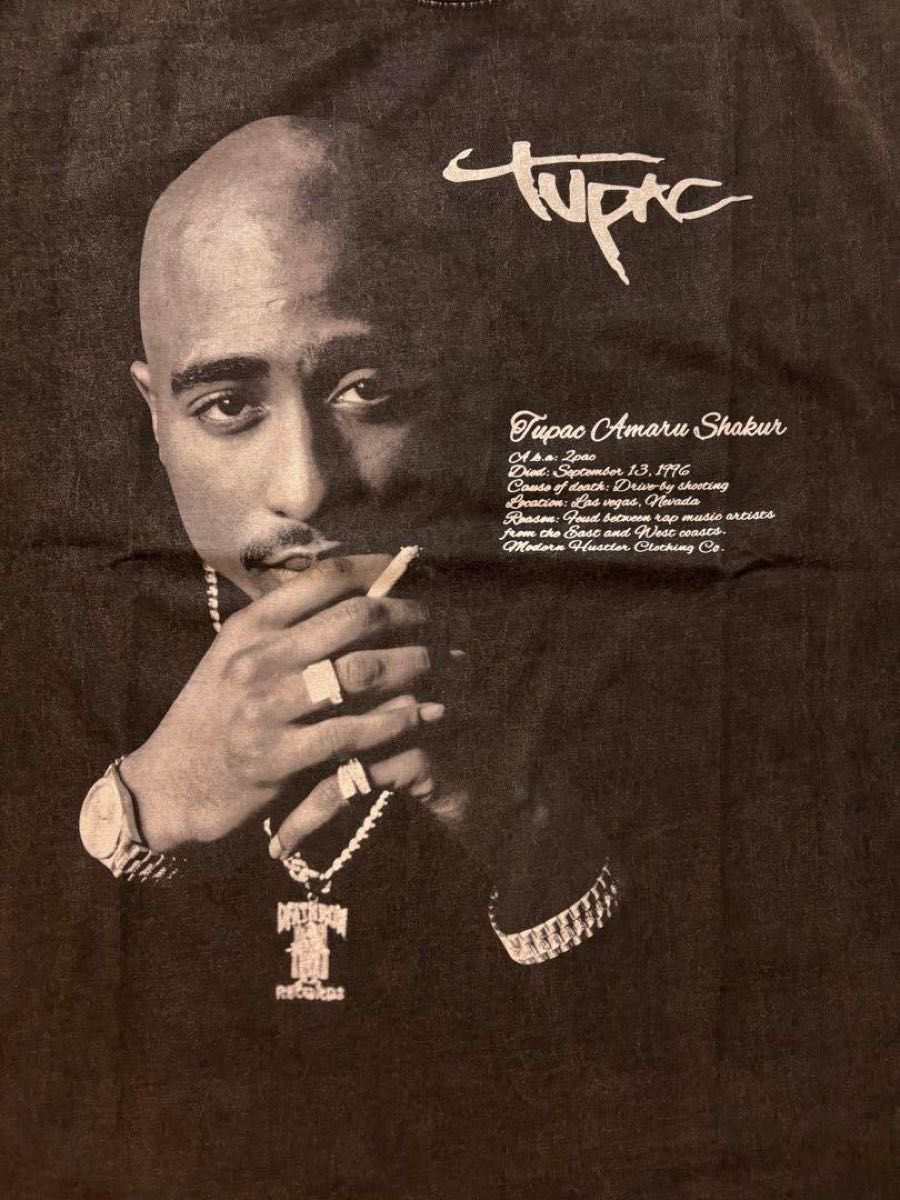 2PAC TUPAC モノクロプリント ラップ Tシャツ ブラック XXXL 2PAC TUPAC モノクロプリント ラップ Tシャツ ブラック XXXL
