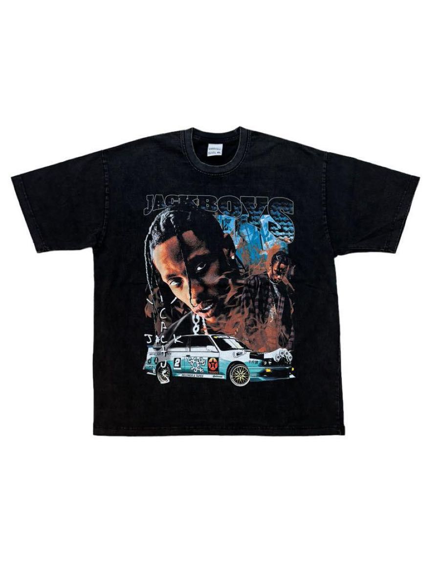 トラヴィス　TRAVIS SCOTT　CAR　ラップ　Tシャツ　ブラック　XL