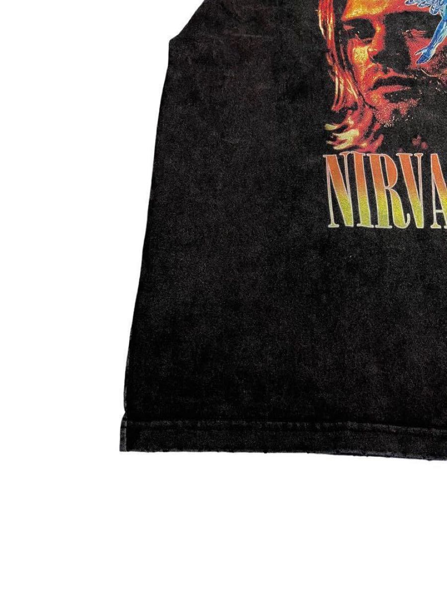 ニルヴァーナ　NIRVANA　ビッグプリント　バンド　Tシャツ　ブラック　M