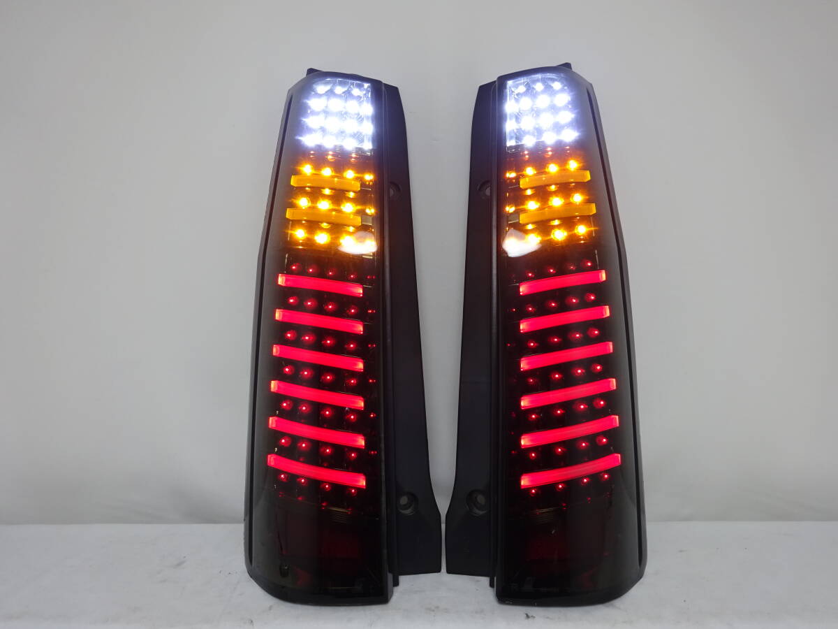 美品 点灯OK ファイバー アクリル フルLED ワゴンR MH21 22 ヴァレンティ Valenti LEDテールレンズ テールランプ 左右 スモークレンズ ①_画像3