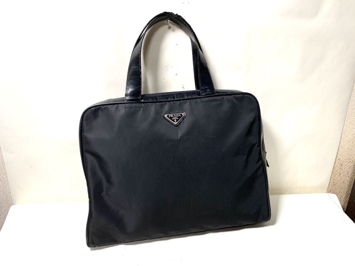 PRADA 1円 PRADA プラダ テスートナイロン ハンドバッグ トートバッグ ショルダーバッグ 肩掛けレディース メンズ ブラック ブリーフケース_画像1