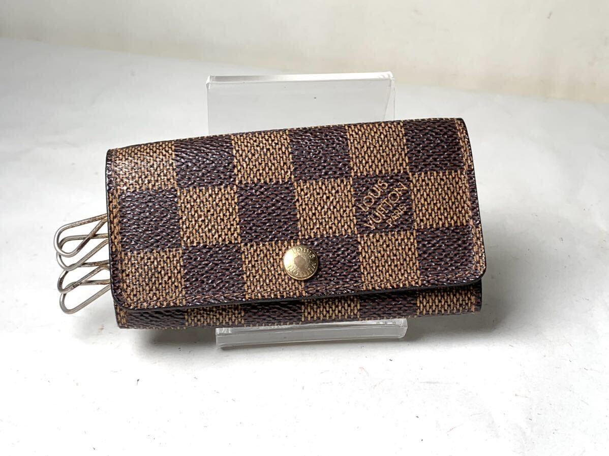 718 1円 ■極美品■ LOUIS VUITTON ルイヴィトン N62631 ダミエ ミュルティクレ4 4連 キーケース 鍵入れ メンズ レディース ブラウン_画像1