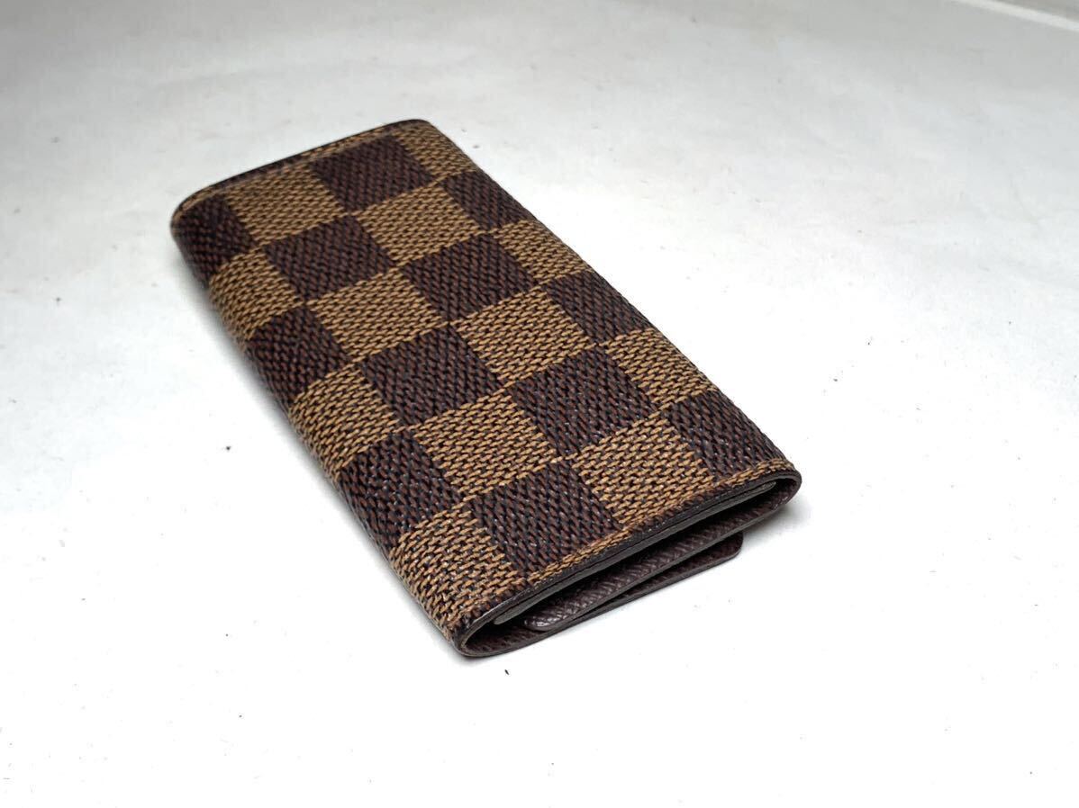 718 1円 ■極美品■ LOUIS VUITTON ルイヴィトン N62631 ダミエ ミュルティクレ4 4連 キーケース 鍵入れ メンズ レディース ブラウン_画像5