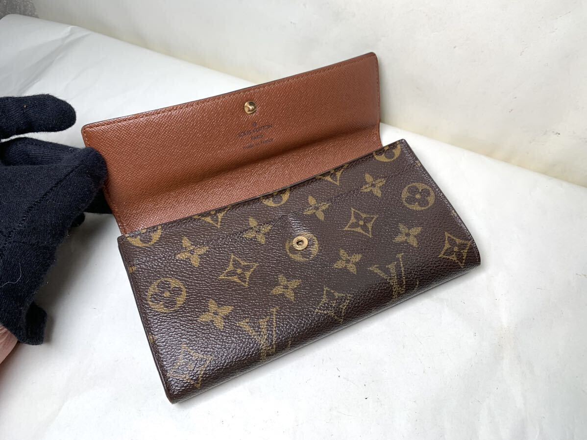 725 極美品 1 円 LOUIS VUITTON ルイヴィトン モノグラム 長財布 二つ折り 小銭 札入れ ポルトフォイユ サラ 財布 メンズ レディの画像7