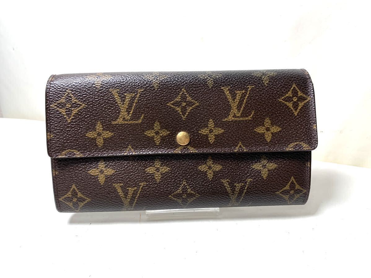 725 極美品 1 円 LOUIS VUITTON ルイヴィトン モノグラム 長財布 二つ折り 小銭 札入れ ポルトフォイユ サラ 財布 メンズ レディの画像1