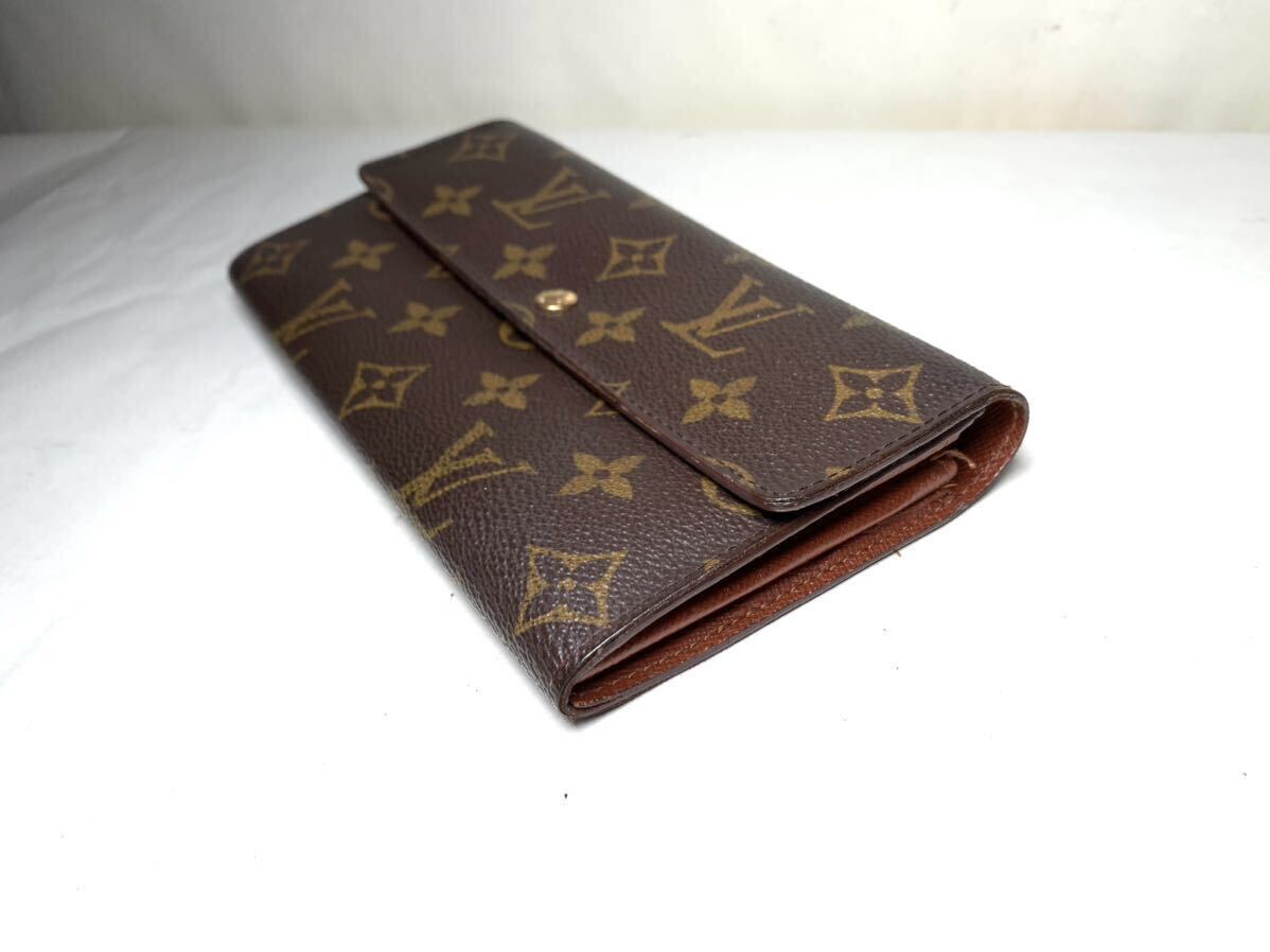 742 極美品 1 円 LOUIS VUITTON ルイヴィトン モノグラム 長財布 二つ折り 小銭 札入れ ポルトフォイユ サラ 財布 メンズ レディの画像3