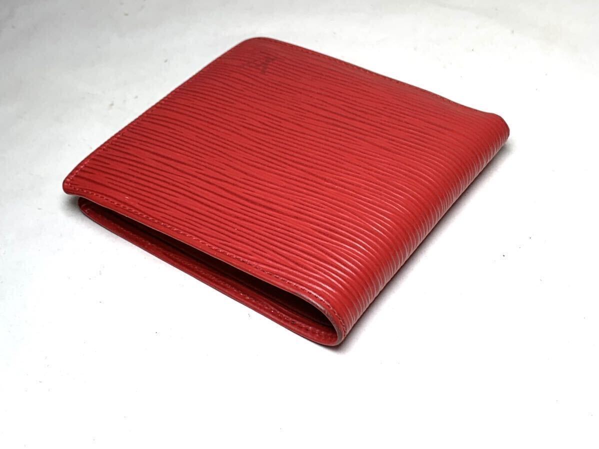 780 美品 LOUIS VUITTON ルイヴィトン ミュルティ エピ ポルトフォイユ マルコ 二つ折り 財布 ウォレット メンズ 札入れ レッド 赤の画像5