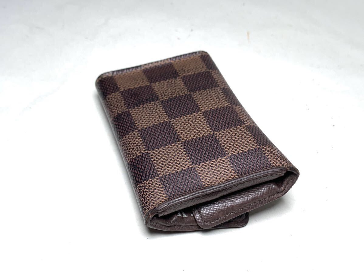 791 1円 ■美品■ LOUIS VUITTON ルイヴィトン N62630 ダミエ ミュルティクレ6 6連 キーケース 鍵入れ メンズ レディース ブラウン系_画像5