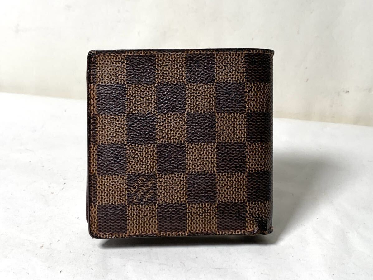 800 美品 1円 LOUIS VUITTON ルイヴィトン N61675 ダミエ ポルトフォイユ マルコ 二つ折り 財布 ウォレット レディース ブラウン系 _画像2