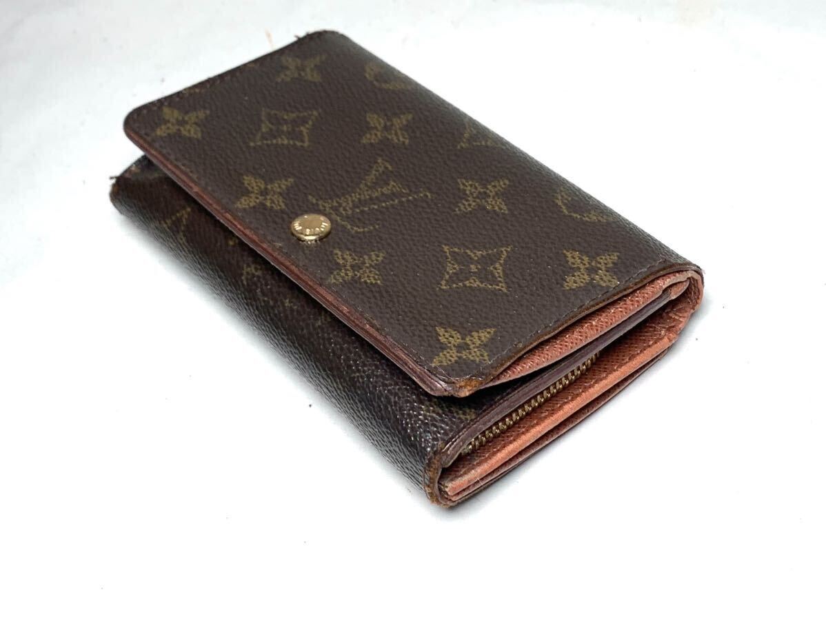 807 1円 LOUIS VUITTON ルイヴィトン M61730 モノグラム ポルトモネ ビエ トレゾール 二つ折り 財布 ブラウン系 _画像5