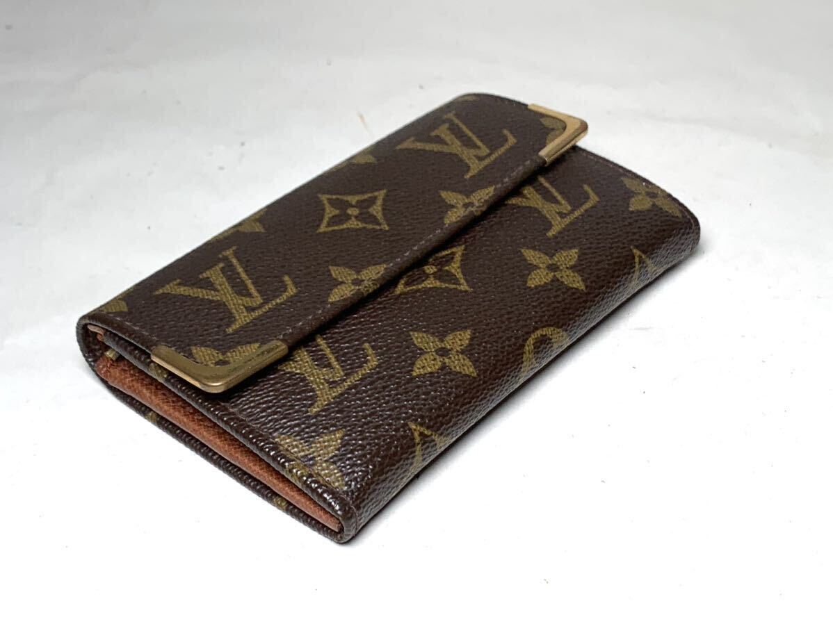 814 美品　1円 　LOUIS VUITTON ルイヴィトン　モノグラム　二つ折り　長財布　フラップ　ヴィンテージ 小銭入れ　札入れ　ポルトフォイユ_画像4