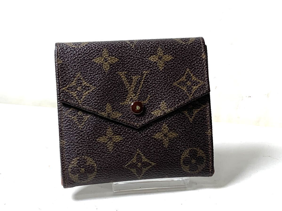 815 美品　1円 LOUIS VUITTON ルイヴィトン モノグラム wホック 三つ折り ポルト カルト クレディ 小銭入れ ウォレット 財布_画像1