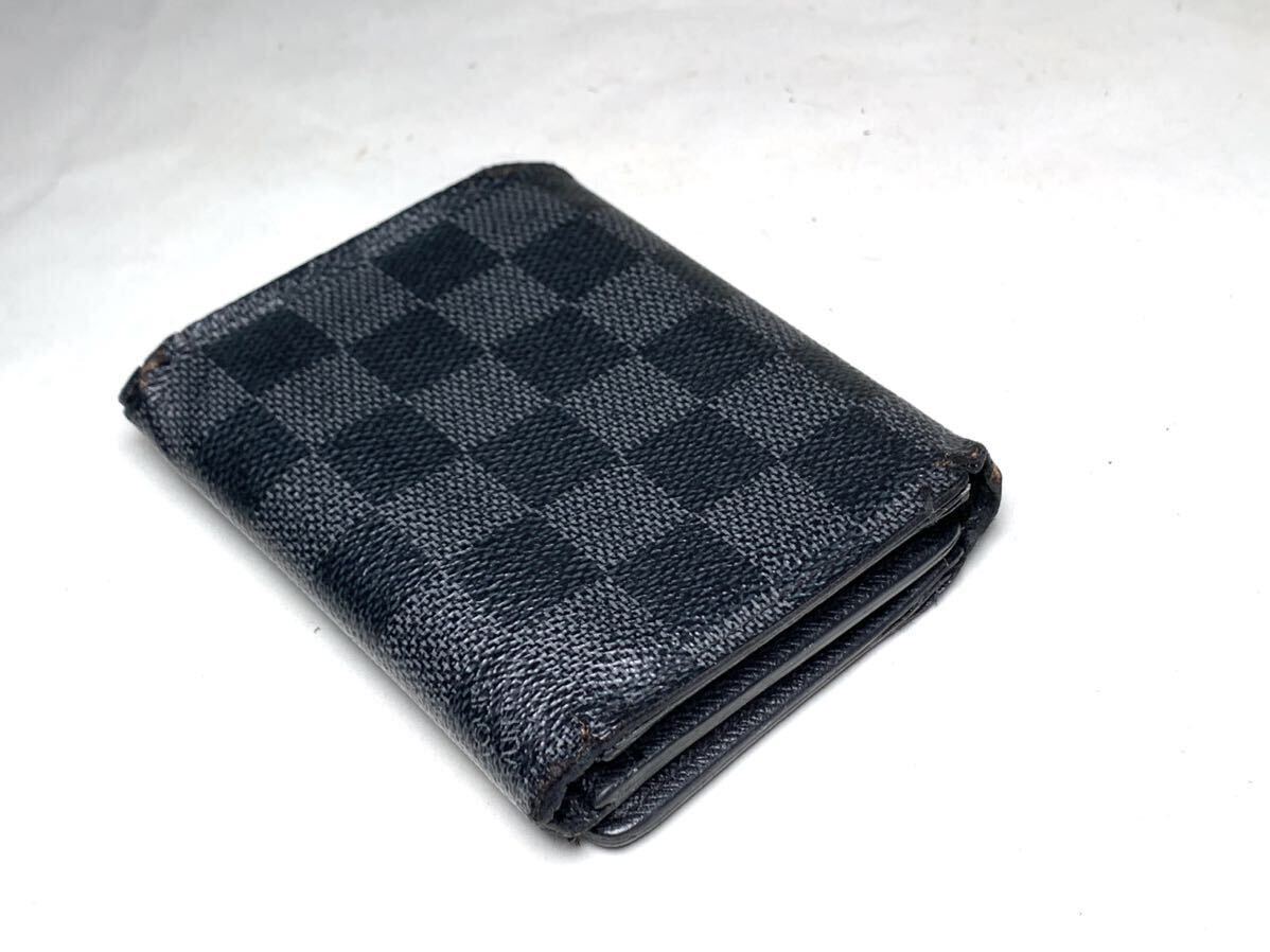 816 1円 LOUIS VUITTON ルイヴィトン トリフォルド N63096 財布 折財布 ダミエグラフィット メンズ ブランド 三つ折り ウォレット 札入れ_画像5