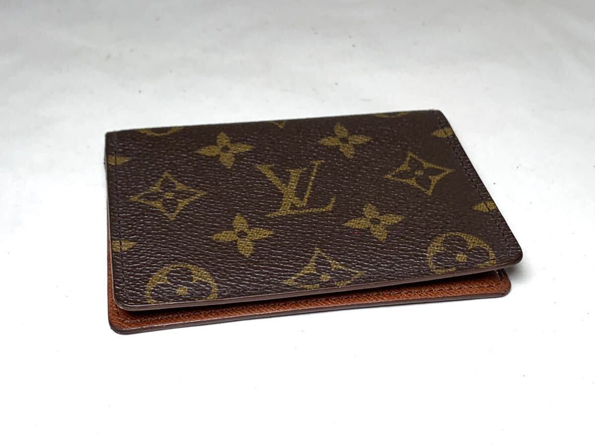 820 美品 1円 LOUIS VUITTON ルイヴィトン M60533 モノグラム ポルト2 カルト ヴェルティカル パスケース カードケース ブラウン_画像6