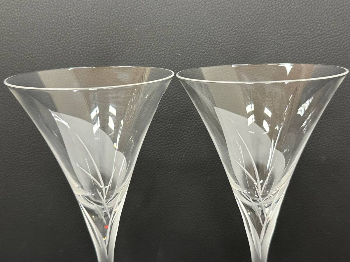 **4374 HOYA Hoya crystal wine glass cocktail glass champagne glass pair 2 customer set unused storage goods **