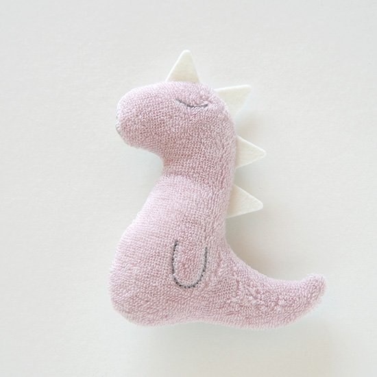  now . towel [ new goods * free shipping ] towel. toy DINO rattle pink cotton 100% made in Japan * now . production baby Kids baby toy 