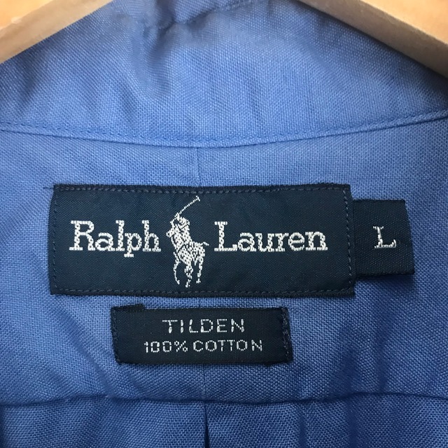 90s VINTAGE RALPH LAUREN TILDEN 100% ボタンダウン 半袖シャツ メンズ L 90年代 ラルフローレン 古着 e24050323_画像3