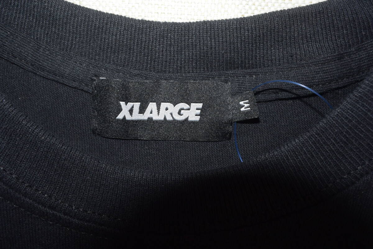 【VE-019】X-LARGE エクストララージ 半袖 プリント Tシャツ ブラック 黒 M 美品の画像3