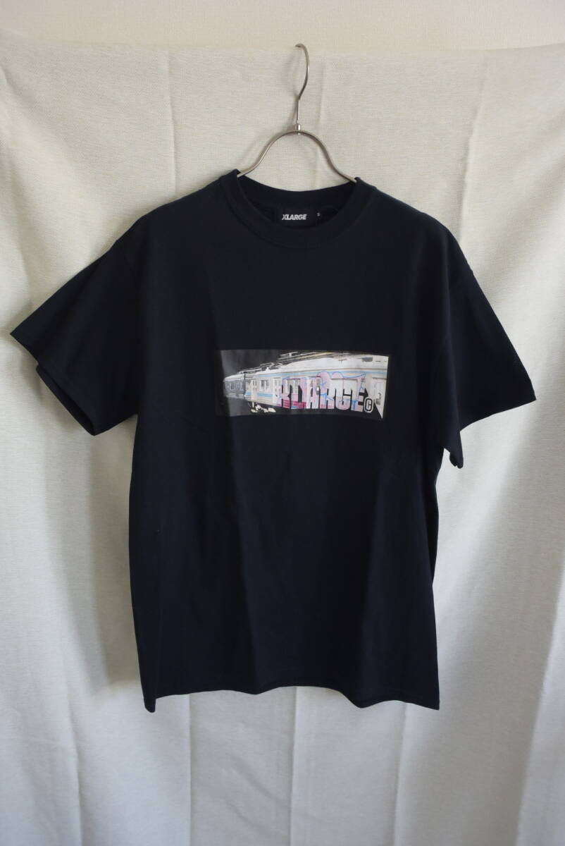 【VE-019】X-LARGE エクストララージ 半袖 プリント Tシャツ ブラック 黒 M 美品の画像1