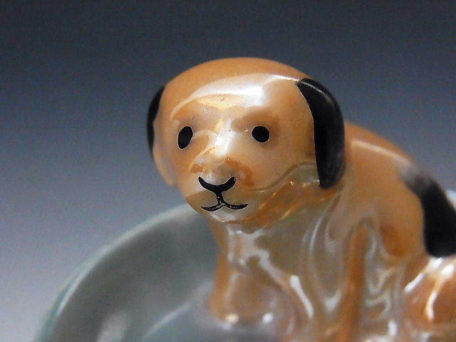 ヤフオク 茶色のブチ犬 ピンディッシュ オールドノリタケ ヤフオク 茶色のブチ犬 ピンディッシュ オールドノリタケ