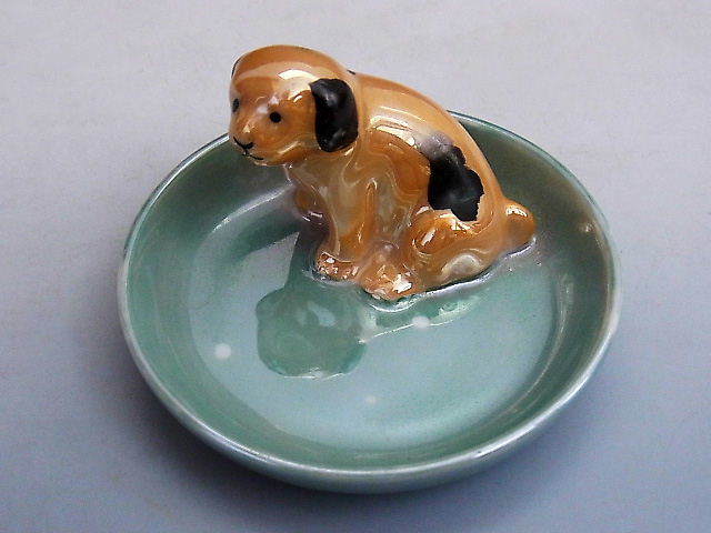 ヤフオク 茶色のブチ犬 ピンディッシュ オールドノリタケ ヤフオク 茶色のブチ犬 ピンディッシュ オールドノリタケ