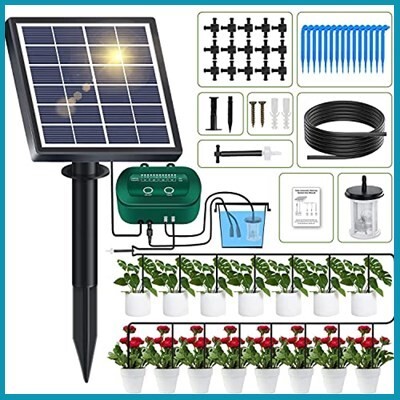 【新品送料無料】HUIZHOU 自動水やり 植物 ソーラー最新点滴灌漑システム、12個のタイマーモードの自動灌漑システム+15M_画像1