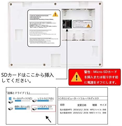 【新品送料無料】トイレ流水音発生器 擬音装置 音消し 自動人体検知 Micro SDカード対応 電池 ACアダプター 壁付け 節水_画像4