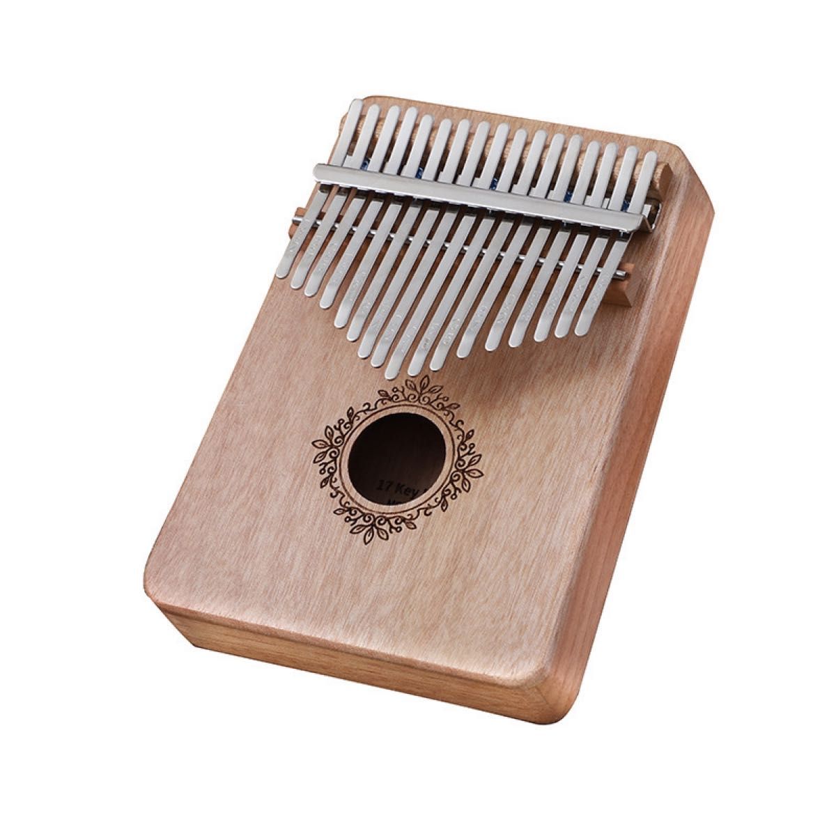 【人気】カリンバ　楽器　木製　親指ピアノ　民族楽器　鍵盤　ブラウン
