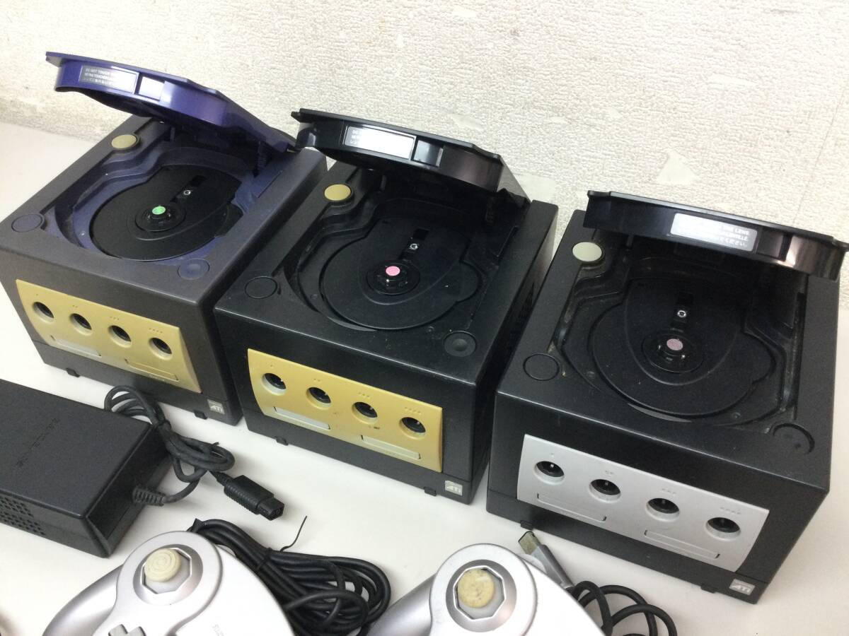 GC ゲームキューブ 本体 3台 コントローラー 2個 バイオレット ブラック シルバー_画像7