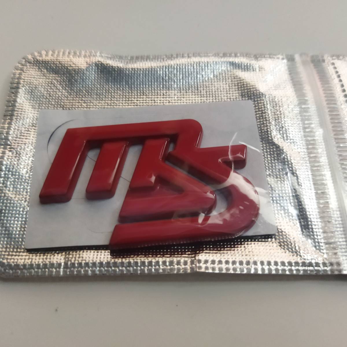 【送料込】MS(MAZDASPEED) ロゴ3Dエンブレム(両面テープ) レッド 金属製 マツダスピード　_画像1