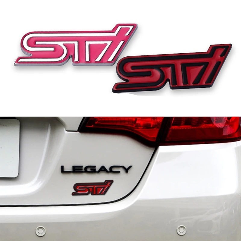 [ включая доставку ]STI 3D эмблема ( двусторонний лента ) розовый | металлизированный длина 3.6cm× ширина 9.2cm металлический Subaru 
