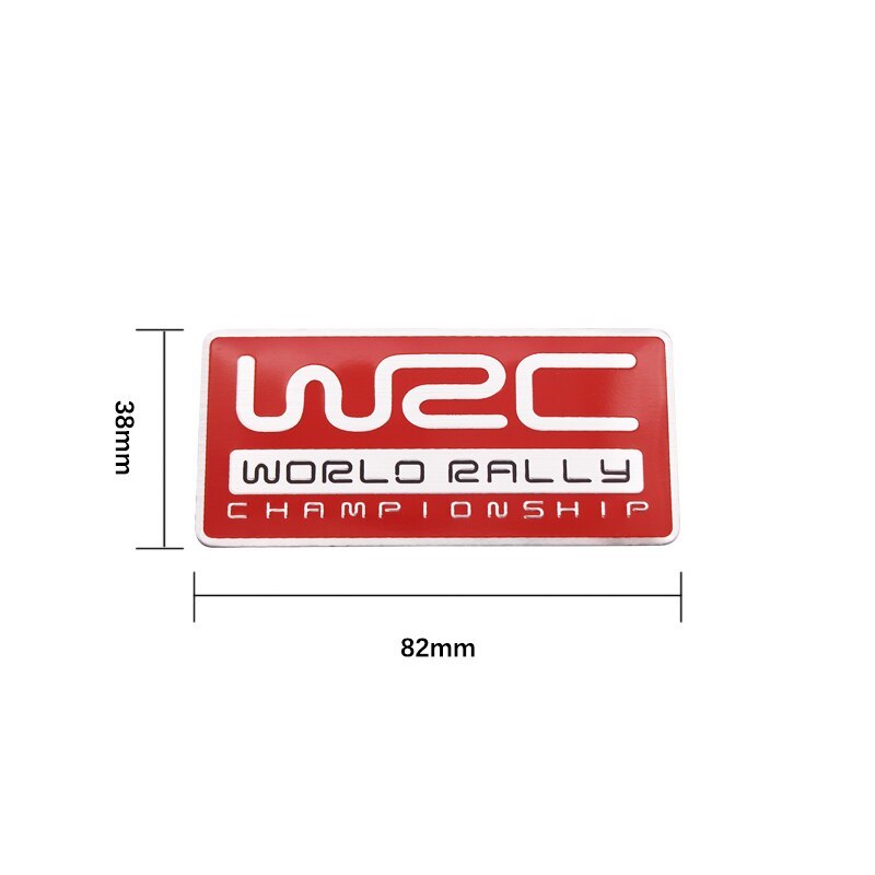 【送料込】WRC エンブレムプレート 赤角 縦3.9cm×横8.0cm SUBARU スバル STI アルミ製 _画像1
