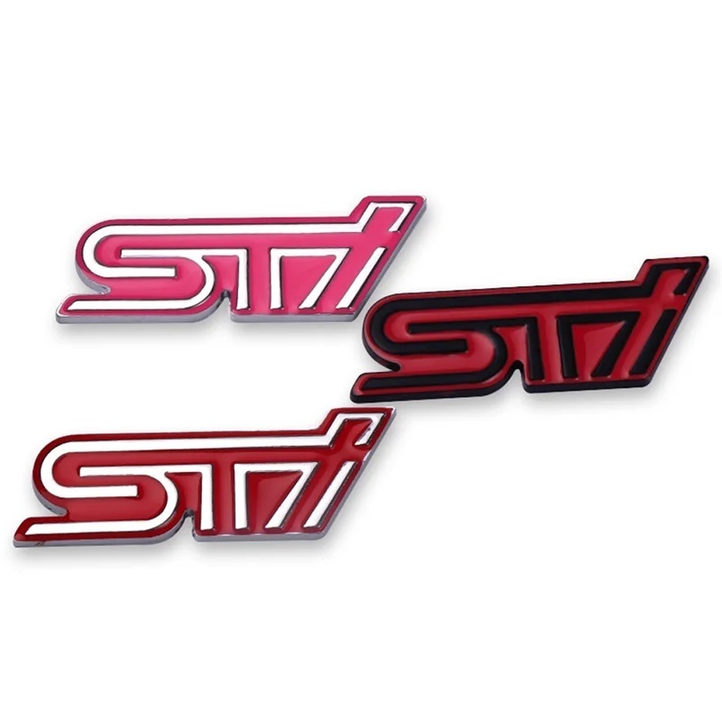 【送料込】STI 3Dエンブレム　レッド×ブラック　金属製　スバル　SUBARU_画像6
