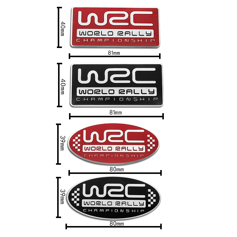 【送料込】WRC エンブレムプレート 黒丸 縦4.0cm×横8.0cm SUBARU スバル STI アルミ製 _画像2